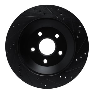 Ford Freestar Brake Rotor (1) - Rear Left - R1 Concepts - Drilled & Slotted - Black - `04-`07